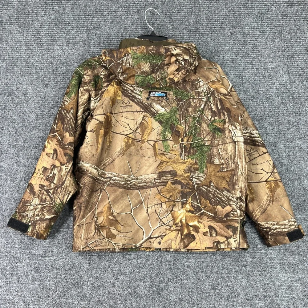 Realtree System‎ Layer 3 Camo Scent Blocker Hunting Jacket Hooded Parka L Kids